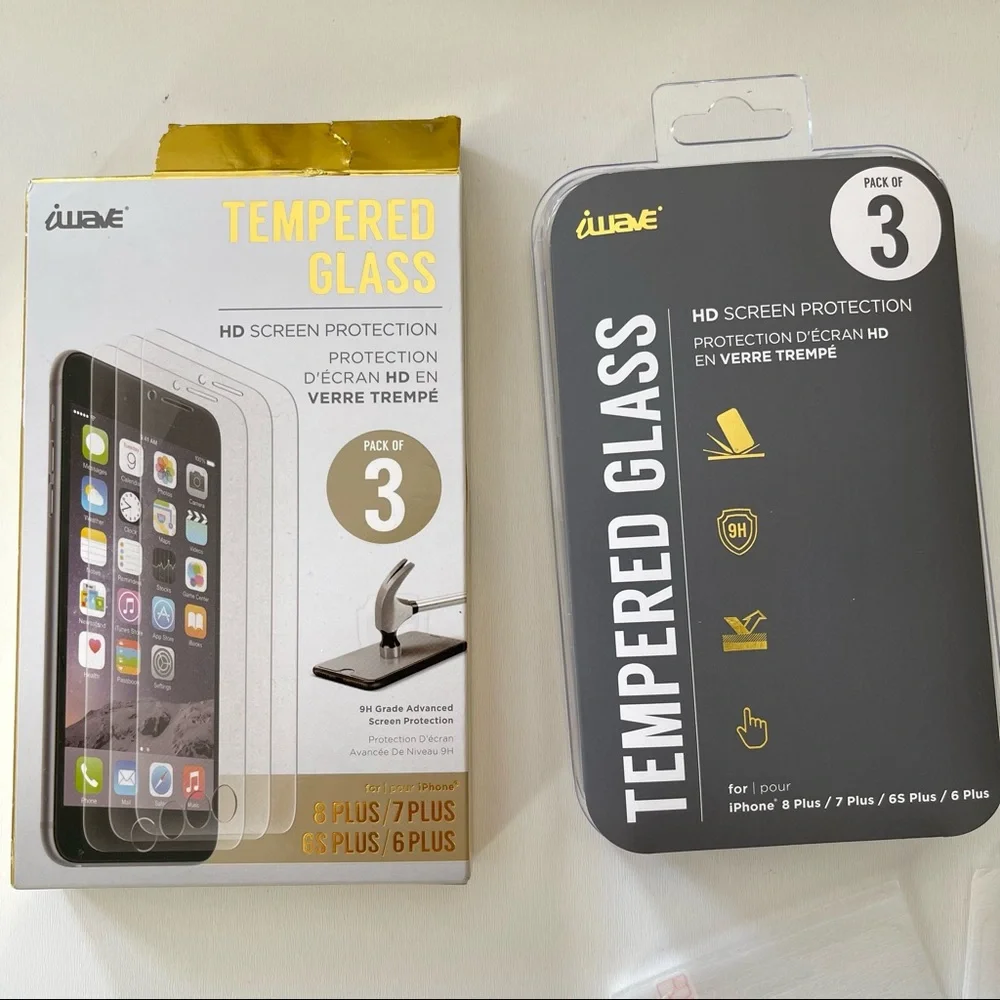 New iPhone Tempered Glass Screen Protector 8-Plus 3-Pack